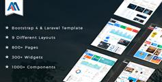 Laravel后台模板框架_6种布局Bootstrap4管理模板html5后台下载 - Admire